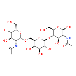 ChemSpider 2D Image | alpha-D-GlcpNAc-(1->6)-beta-D-Galp-(1->4)-beta-D-GlcpNAc | C22H38N2O16