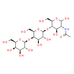 ChemSpider 2D Image | beta-D-Galp-(1->4)-beta-D-Galp-(1->4)-D-GlcpNAc | C20H35NO16