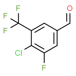 ChemSpider 2D Image | 4-Chloro-3-fluoro-5-(trifluoromethyl)benzaldehyde | C8H3ClF4O