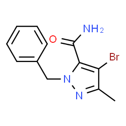 ChemSpider 2D Image | 1-Benzyl-4-bromo-3-methyl-1H-pyrazole-5-carboxamide | C12H12BrN3O