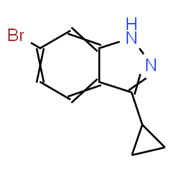 ChemSpider 2D Image | 6-Bromo-3-cyclopropyl-1H-indazole | C10H9BrN2