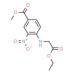 ChemSpider 2D Image | Methyl 4-[(2-ethoxy-2-oxoethyl)amino]-3-nitrobenzoate | C12H14N2O6
