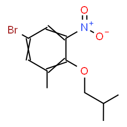 ChemSpider 2D Image | 5-Bromo-2-isobutoxy-1-methyl-3-nitrobenzene | C11H14BrNO3