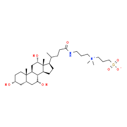 ChemSpider 2D Image | 3-[Dimethyl(3-{[(3alpha,5beta,7alpha,8xi,12alpha,20xi)-3,7,12-trihydroxy-24-oxocholan-24-yl]amino}propyl)ammonio]-1-propanesulfonate | C32H58N2O7S