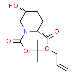 ChemSpider 2D Image | (2R,5R)-2-Allyl 1-tert-butyl 5-hydroxypiperidine-1,2-dicarboxylate | C14H23NO5