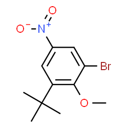 ChemSpider 2D Image | 1-Bromo-3-(1,1-dimethylethyl)-2-methoxy-5-nitrobenzene | C11H14BrNO3