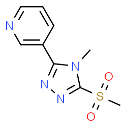 ChemSpider 2D Image | 3-(4-Methyl-5-(methylsulfonyl)-4H-1,2,4-triazol-3-yl)pyridine | C9H10N4O2S