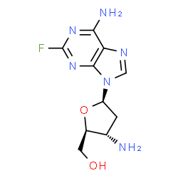 ChemSpider 2D Image | 3'-Amino-2',3'-dideoxy-2-fluoroadenosine | C10H13FN6O2