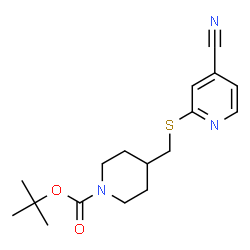 ChemSpider 2D Image | TERT-BUTYL 4-{[(4-CYANOPYRIDIN-2-YL)SULFANYL]METHYL}PIPERIDINE-1-CARBOXYLATE | C17H23N3O2S