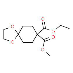 ChemSpider 2D Image | 8-Ethyl 8-methyl 1,4-dioxaspiro[4.5]decane-8,8-dicarboxylate | C13H20O6