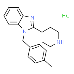 ChemSpider 2D Image | 1-(4-Methylbenzyl)-2-(piperidin-4-yl)-1H-benzo[d]imidazole hydrochloride | C20H24ClN3