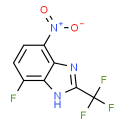 ChemSpider 2D Image | 4-Fluoro-7-nitro-2-(trifluoromethyl)-1H-benzimidazole | C8H3F4N3O2