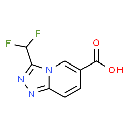 ChemSpider 2D Image | 3-(Difluoromethyl)[1,2,4]triazolo[4,3-a]pyridine-6-carboxylic acid | C8H5F2N3O2