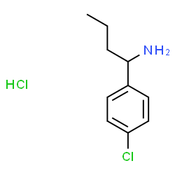 ChemSpider 2D Image | 1-(4-Chlorophenyl)-1-butanamine hydrochloride (1:1) | C10H15Cl2N