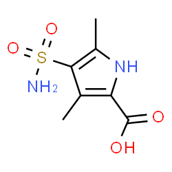 ChemSpider 2D Image | 3,5-Dimethyl-4-sulfamoyl-1H-pyrrole-2-carboxylic acid | C7H10N2O4S