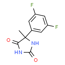 ChemSpider 2D Image | 5-(3,5-Difluorophenyl)-5-methyl-2,4-imidazolidinedione | C10H8F2N2O2