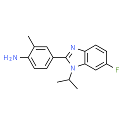 ChemSpider 2D Image | 4-(6-Fluoro-1-isopropyl-1H-benzimidazol-2-yl)-2-methylaniline | C17H18FN3