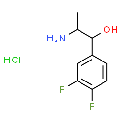 ChemSpider 2D Image | 2-Amino-1-(3,4-difluorophenyl)-1-propanol hydrochloride (1:1) | C9H12ClF2NO