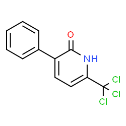ChemSpider 2D Image | 3-Phenyl-6-(trichloromethyl)-2(1H)-pyridinone | C12H8Cl3NO