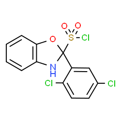 ChemSpider 2D Image | 2-(2,5-Dichlorophenyl)-2,3-dihydro-1,3-benzoxazole-2-sulfonyl chloride | C13H8Cl3NO3S