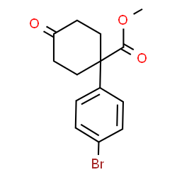 ChemSpider 2D Image | Methyl 1-(4-bromophenyl)-4-oxocyclohexanecarboxylate | C14H15BrO3