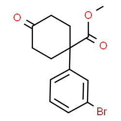 ChemSpider 2D Image | Methyl 1-(3-bromophenyl)-4-oxocyclohexanecarboxylate | C14H15BrO3