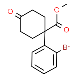 ChemSpider 2D Image | Methyl 1-(2-bromophenyl)-4-oxocyclohexanecarboxylate | C14H15BrO3