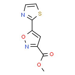 ChemSpider 2D Image | METHYL 5-(2-THIAZOLYL)ISOXAZOLE-3-CARBOXYLATE | C8H6N2O3S
