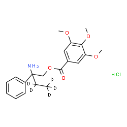 ChemSpider 2D Image | 2-Amino-2-phenyl(3,3,4,4,4-~2~H_5_)butyl 3,4,5-trimethoxybenzoate hydrochloride (1:1) | C20H21D5ClNO5