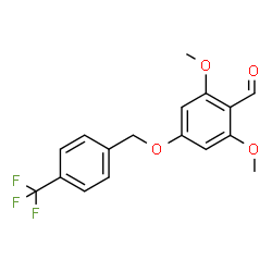 ChemSpider 2D Image | 2,6-Dimethoxy-4-{[4-(trifluoromethyl)benzyl]oxy}benzaldehyde | C17H15F3O4