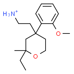ChemSpider 2D Image | 2-[2-Ethyl-4-(2-methoxyphenyl)-2-methyltetrahydro-2H-pyran-4-yl]ethanaminium | C17H28NO2