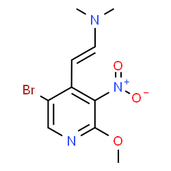 ChemSpider 2D Image | (E)-2-(5-Bromo-2-methoxy-3-nitro-4-pyridinyl)-N,N-dimethylethenamine | C10H12BrN3O3