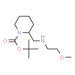 ChemSpider 2D Image | 2-Methyl-2-propanyl 2-{[(2-methoxyethyl)amino]methyl}-1-piperidinecarboxylate | C14H28N2O3
