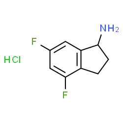 ChemSpider 2D Image | 4,6-Difluoro-1-indanamine hydrochloride (1:1) | C9H10ClF2N