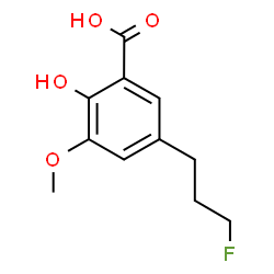 ChemSpider 2D Image | 5-(3-Fluoropropyl)-2-hydroxy-3-methoxybenzoic acid | C11H13FO4