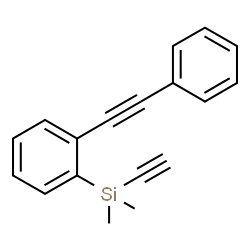 ChemSpider 2D Image | Ethynyl(dimethyl)[2-(phenylethynyl)phenyl]silane | C18H16Si