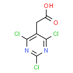 ChemSpider 2D Image | (2,4,6-Trichloro-5-pyrimidinyl)acetic acid | C6H3Cl3N2O2