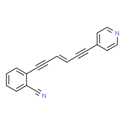 ChemSpider 2D Image | 2-[(3E)-6-(4-Pyridinyl)-3-hexene-1,5-diyn-1-yl]benzonitrile | C18H10N2