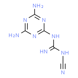 ChemSpider 2D Image | 1-Cyano-3-(4,6-diamino-1,3,5-triazin-2-yl)guanidine | C5H7N9