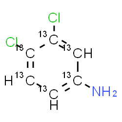 ChemSpider 2D Image | 3,4-Dichloro(~13~C_6_)aniline | 13C6H5Cl2N