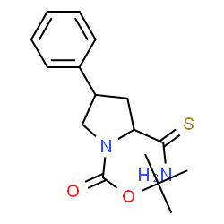 ChemSpider 2D Image | 1-boc-4-phenyl-pyrrolidine-2-carbothioic acid amide | C16H22N2O2S