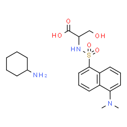 ChemSpider 2D Image | N-{[5-(Dimethylamino)-1-naphthyl]sulfonyl}serine - cyclohexanamine (1:1) | C21H31N3O5S