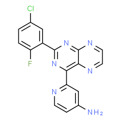 ChemSpider 2D Image | 2-[2-(5-Chloro-2-fluorophenyl)-4-pteridinyl]-4-pyridinamine | C17H10ClFN6