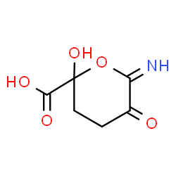 ChemSpider 2D Image | 2-Hydroxy-6-imino-5-oxotetrahydro-2H-pyran-2-carboxylic acid | C6H7NO5