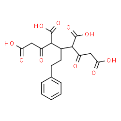 ChemSpider 2D Image | 2,6-Dioxo-4-(2-phenylethyl)-1,3,5,7-heptanetetracarboxylic acid | C19H20O10