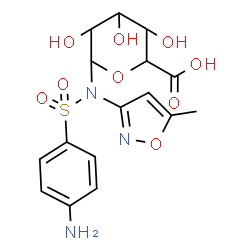 ChemSpider 2D Image | N-[(4-Aminophenyl)sulfonyl]-N-(5-methyl-1,2-oxazol-3-yl)hexopyranuronosylamine | C16H19N3O9S