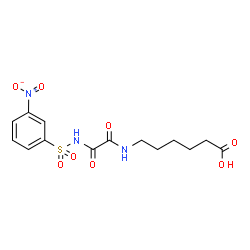 ChemSpider 2D Image | 6-{[{[(3-Nitrophenyl)sulfonyl]amino}(oxo)acetyl]amino}hexanoic acid | C14H17N3O8S