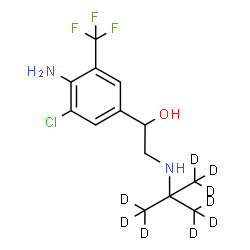 ChemSpider 2D Image | 1-[4-Amino-3-chloro-5-(trifluoromethyl)phenyl]-2-{[2-(~2~H_3_)methyl(~2~H_6_)-2-propanyl]amino}ethanol | C13H9D9ClF3N2O
