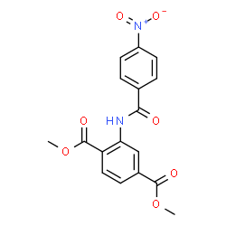 ChemSpider 2D Image | Dimethyl 2-[(4-nitrobenzoyl)amino]terephthalate | C17H14N2O7