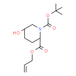 ChemSpider 2D Image | 2-Allyl 1-(2-methyl-2-propanyl) 5-hydroxy-1,2-piperidinedicarboxylate | C14H23NO5